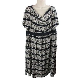 Liz Lange Maternity Target dress black white XL poly spandex short sleeve